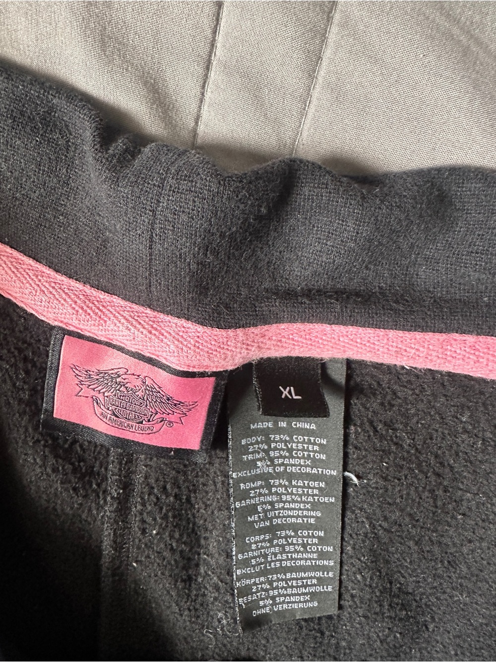 Harley-Davidson Black Girls' Sweatpants with Pink Script Logo - Picture 3 of 3